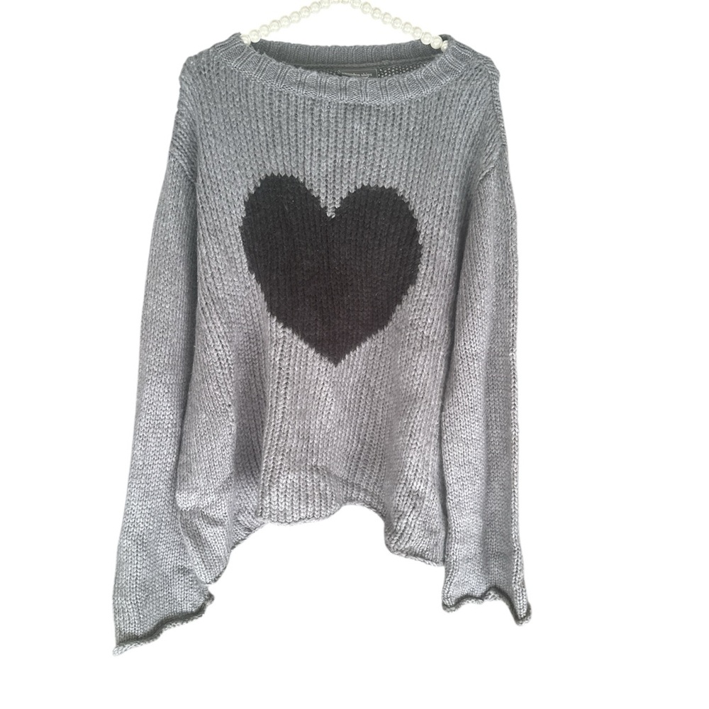 Wooden ships wool blend heart sweater M/L